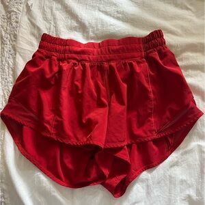 Lululemon Red Hotty Hot Shorts